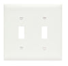 Pass & Seymour Toggle Switch Openings, Two Gang, White (2 Gang, White)