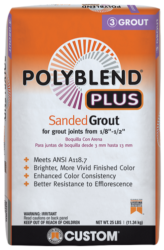 Custom Building Products Polyblend®Plus Sanded Grout (7 lbs, Natural Gray)