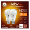 Relax HD LED Light Bulbs, Soft White, 450 Lumens, 6-Watts, 2-Pk.