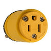 Rubber Connector, Yellow, 15-Amp, 125-Volt