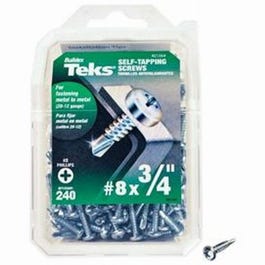 Self-Tapping Drill Point Screw, Phillips, Hex Washer Head, 3/4-In. x #8, 240-Pk.