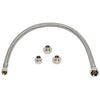 Universal Faucet Connector, Stainless Steel, 3/8-In. Compression x 1/2-In. Compression x 1/2-In. Female Iron Pipe x 7/16-In. Compression, 30-In.