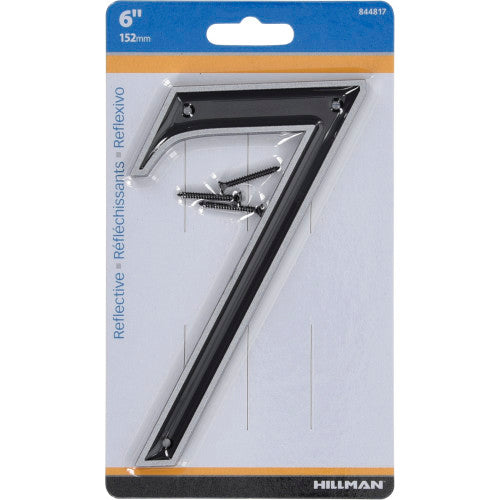 Hillman Black & Silver Reflective Plastic House Number 7