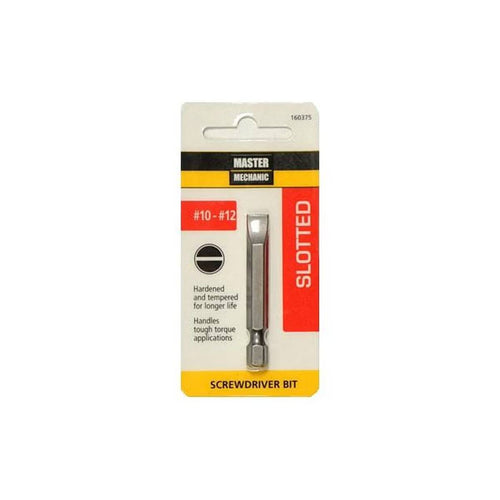Master Mechanic 2 In. #10-12 Slotted Screwdriver Power Bit