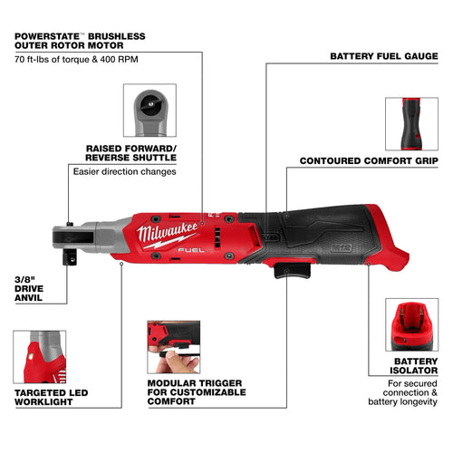 Milwauk M12 FUEL™ 3/8 Ratchet
