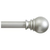 Layla Curtain Rod With Finials, Satin Silver, 30- to 84-In.