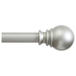Layla Curtain Rod With Finials, Satin Silver, 30- to 84-In.