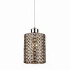 Plug-In Pendant Light Fixture, Chrome & Crystal