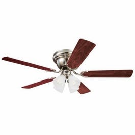 Contempra IV Ceiling Fan With Light Fixture, Brushed Nickel, 52-In.