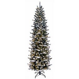Artificial Pre-Lit Christmas Tree, 450 Clear Lights, Feel Real Snowy Sheffield Spruce, 7.5-Ft.