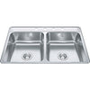 Franke Creemore Collection 33 Drop In 4-Hole Double Bowl Stainless Steel Kitchen Sink (33)