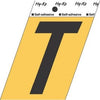 Address Letters, T, Black/Gold Aluminum, Adhesive, 3.5-In.
