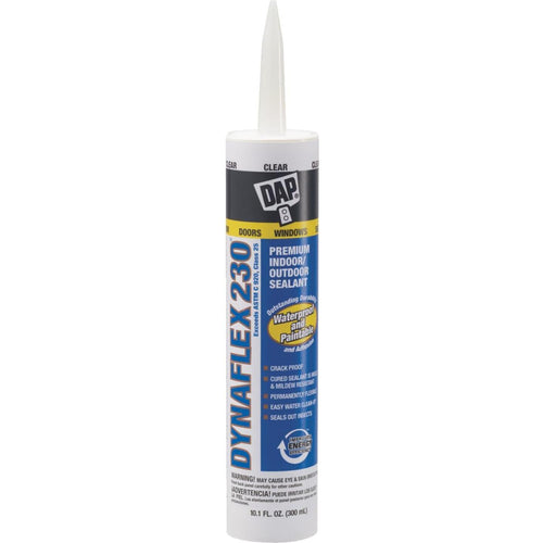 DAP DYNAFLEX 230 10.1 Oz. 100% Waterproof Window, Door, Siding & Trim Elastomeric Sealant, Clear