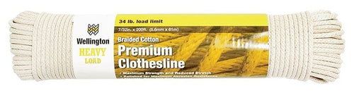 Wellington Natural Braided Cotton Clothesline Rope (7/32 in. D X 200 ft. L - Medium Load)